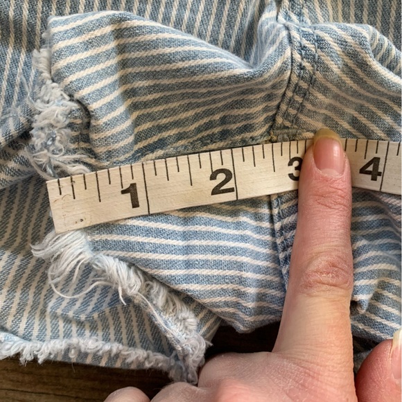 J. Crew high rise striped denim shorts - Picture 6 of 10